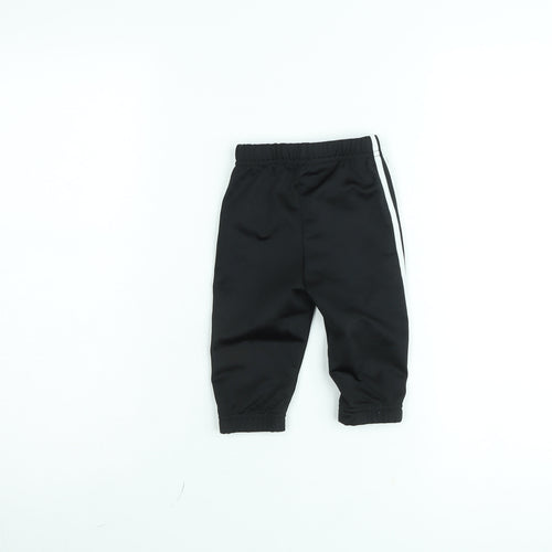 Adidas Boys Black Jogger Trousers 9 Months Elastic Waist Sportswear