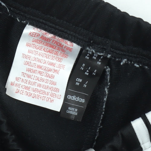 Adidas Boys Black Jogger Trousers 9 Months Elastic Waist Sportswear