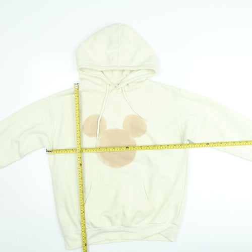 Disney Women Ivory Mickey Hoodie UK 10 Regular Fit Pullover