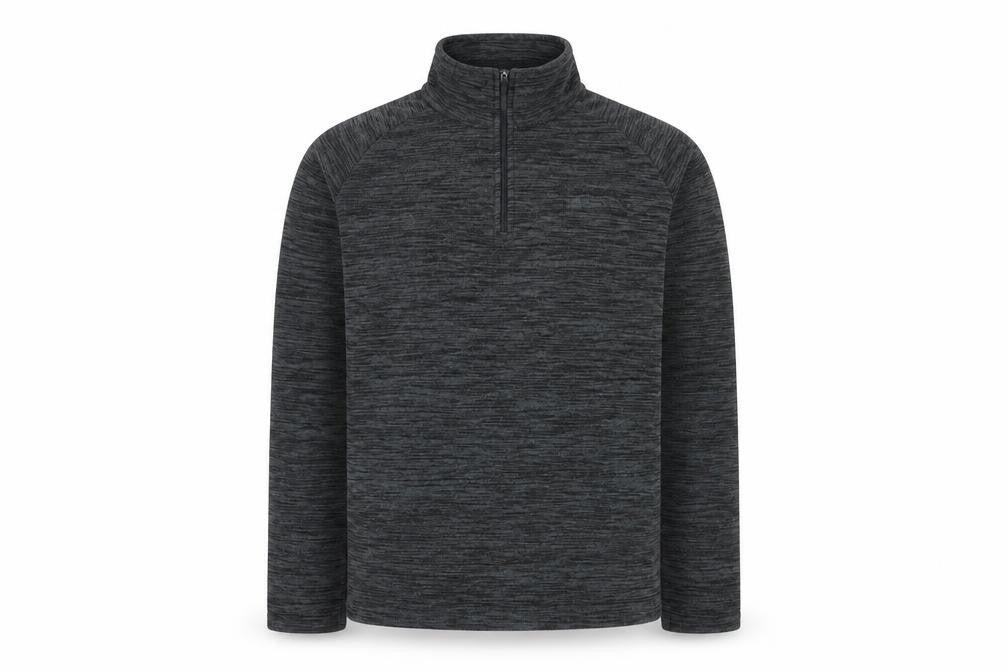 Front view of Mountain Warehouse Men's Grey XS 1/4 Zip Fleece Pullover Sweatshirt