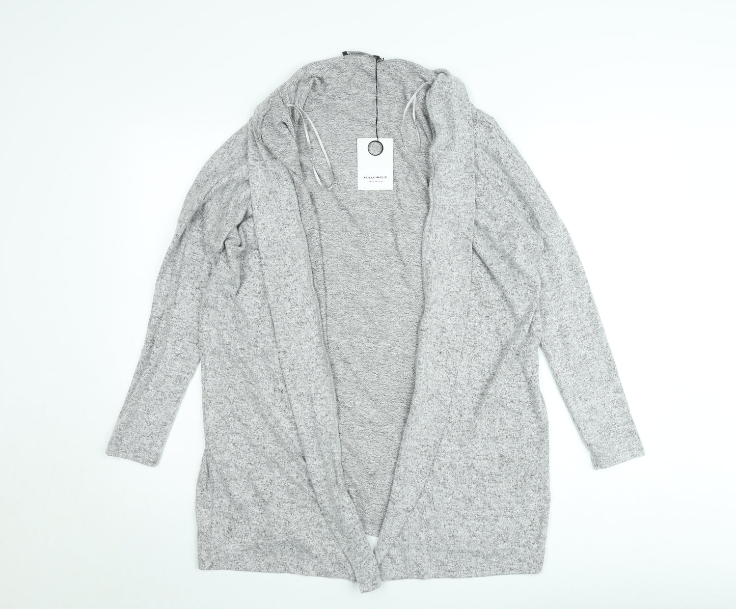 Fullcircle Women Grey Small Open Front Long Sleeve Cardigan