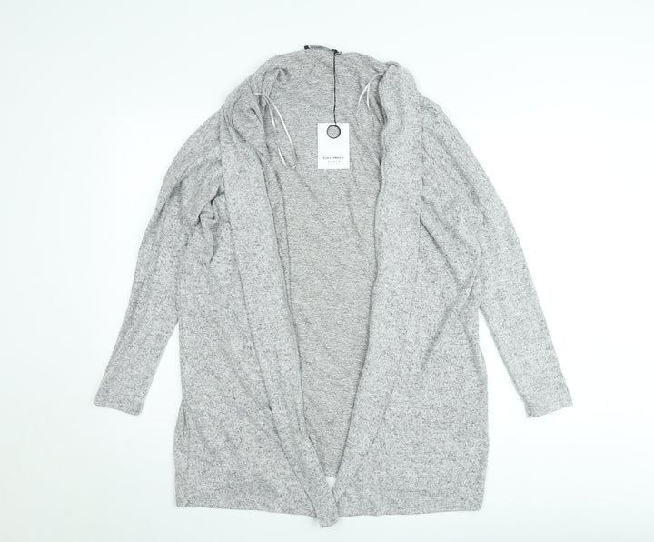 Fullcircle Women Grey Small Open Front Long Sleeve Cardigan