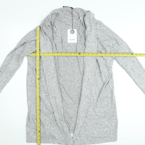 Fullcircle Women Grey Small Open Front Long Sleeve Cardigan