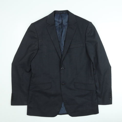 Marco Capelli Men's Blue 38R Wool Blend Formal Blazer Jacket
