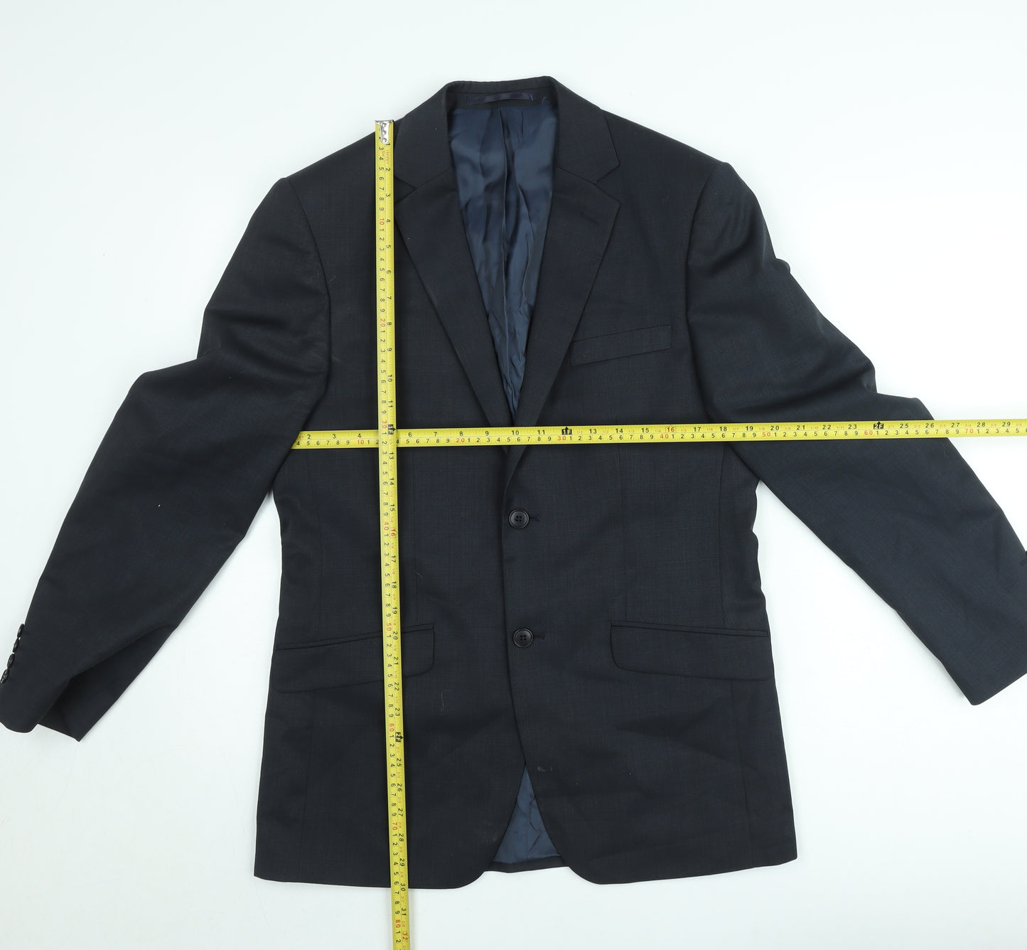 Marco Capelli Men's Blue 38R Wool Blend Formal Blazer Jacket