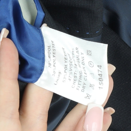Marco Capelli Men's Blue 38R Wool Blend Formal Blazer Jacket