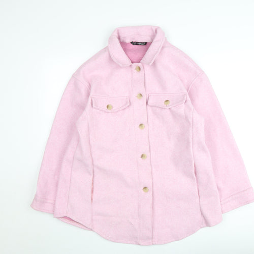 Dunnes Women Pink Button Up Shacket Jacket Size L