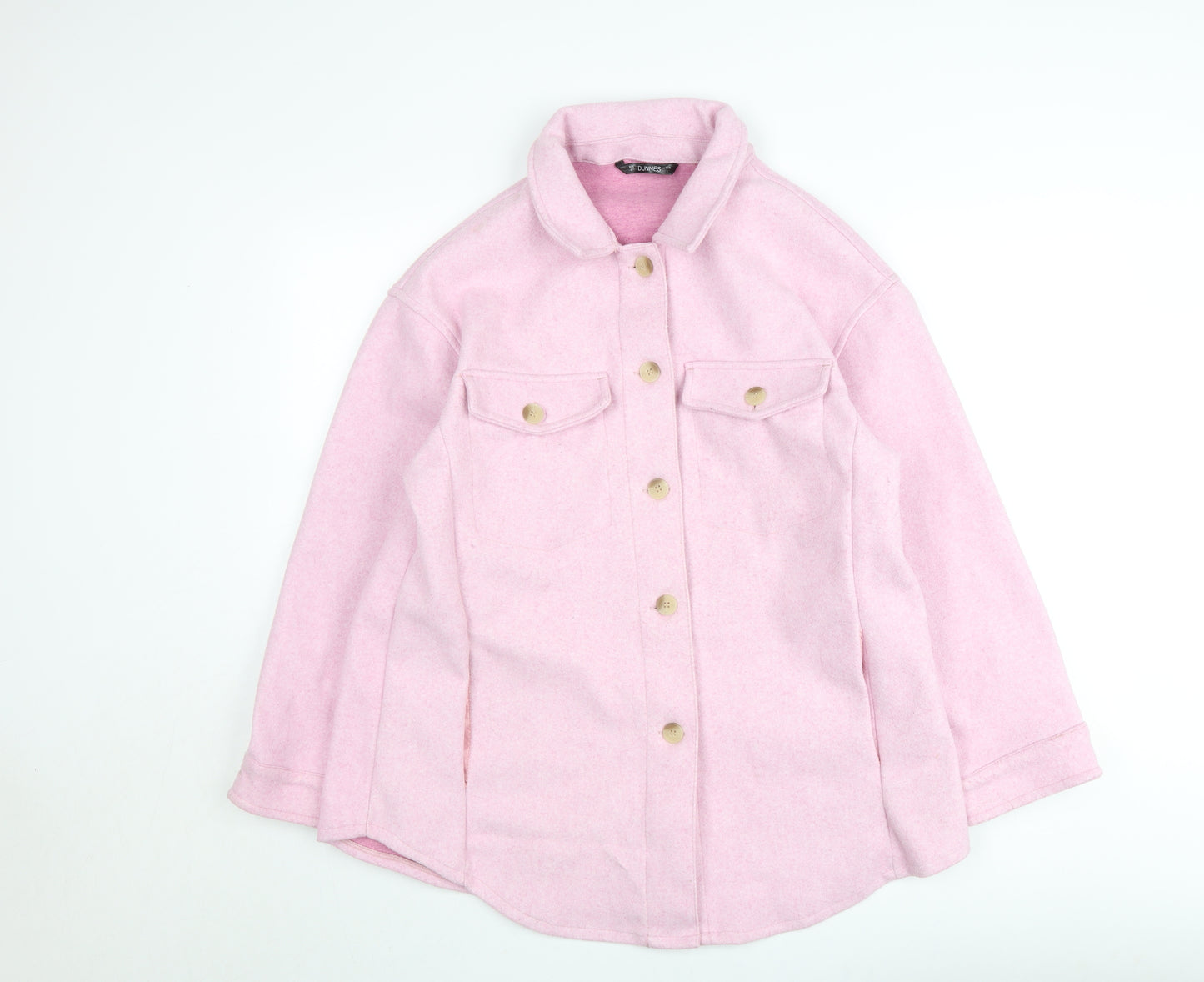 Dunnes Women Pink Button Up Shacket Jacket Size L