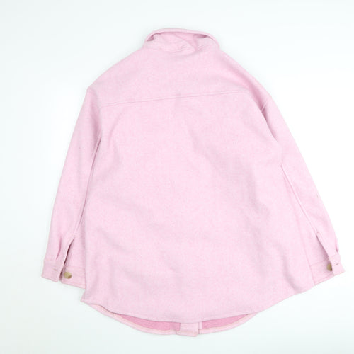 Dunnes Women Pink Button Up Shacket Jacket Size L