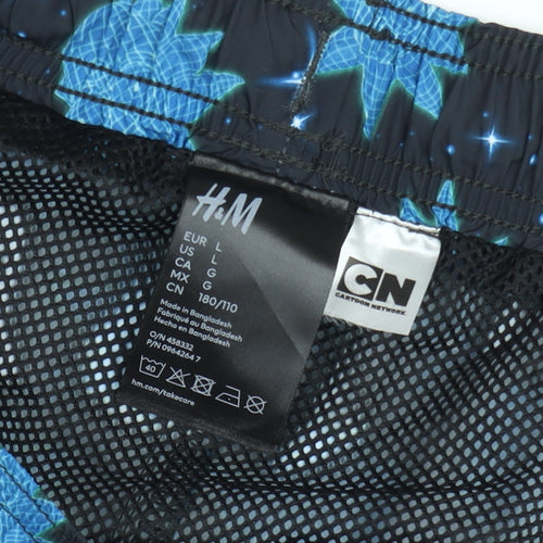H&M Mens Blue Cartoon Network Swim Shorts L Quick Dry