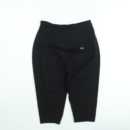 MP Women's Black Medium Capri Leggings Polyester Blend Stretch Activewear