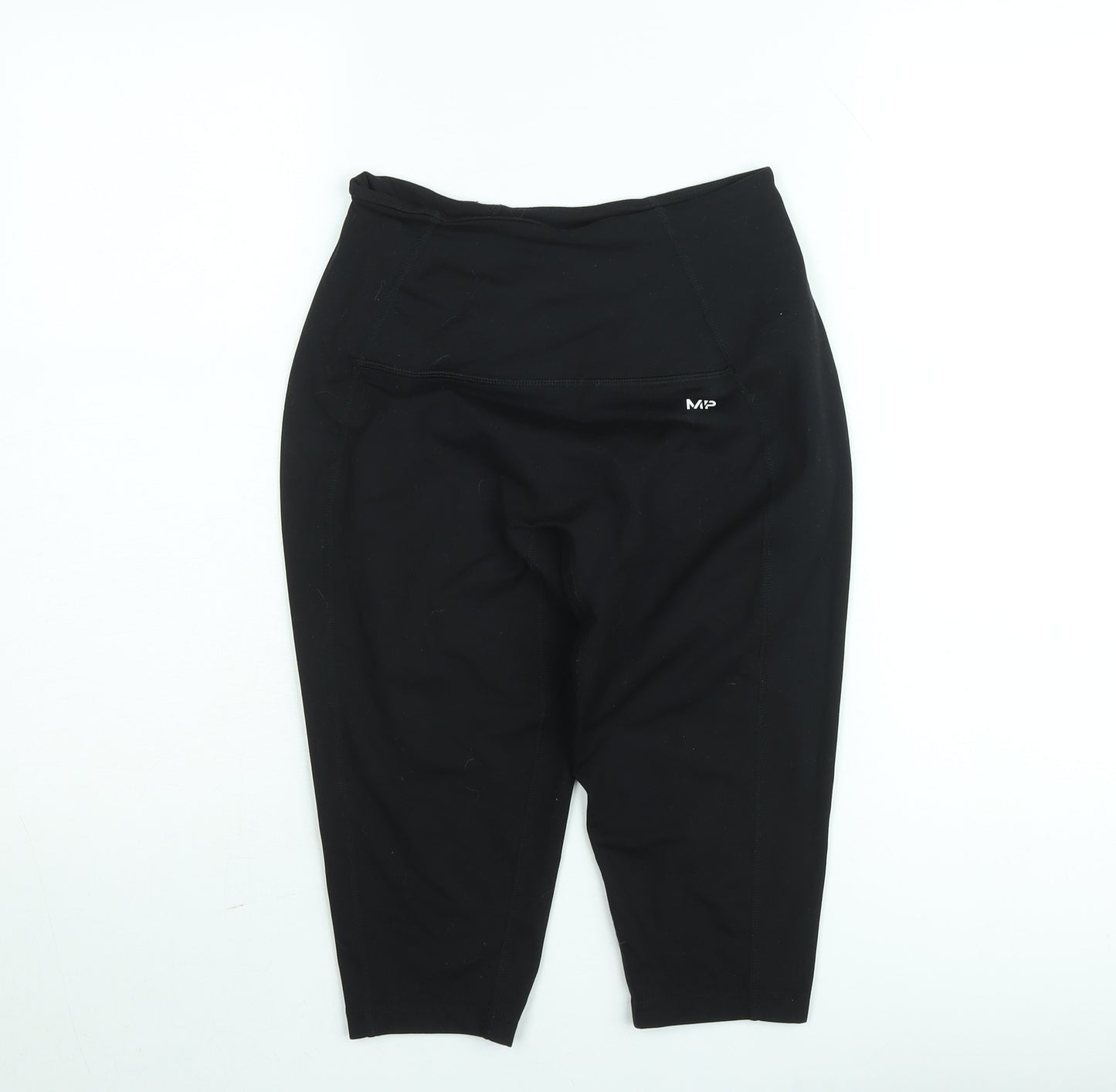 MP Women's Black Medium Capri Leggings Polyester Blend Stretch Activewear