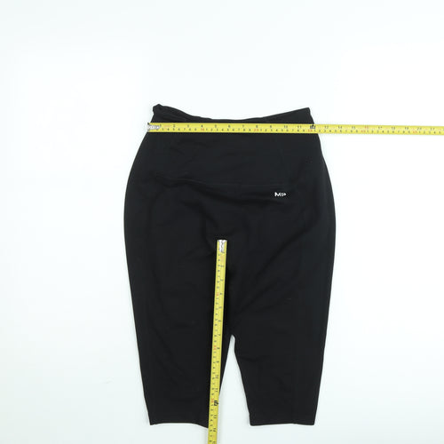 MP Women's Black Medium Capri Leggings Polyester Blend Stretch Activewear