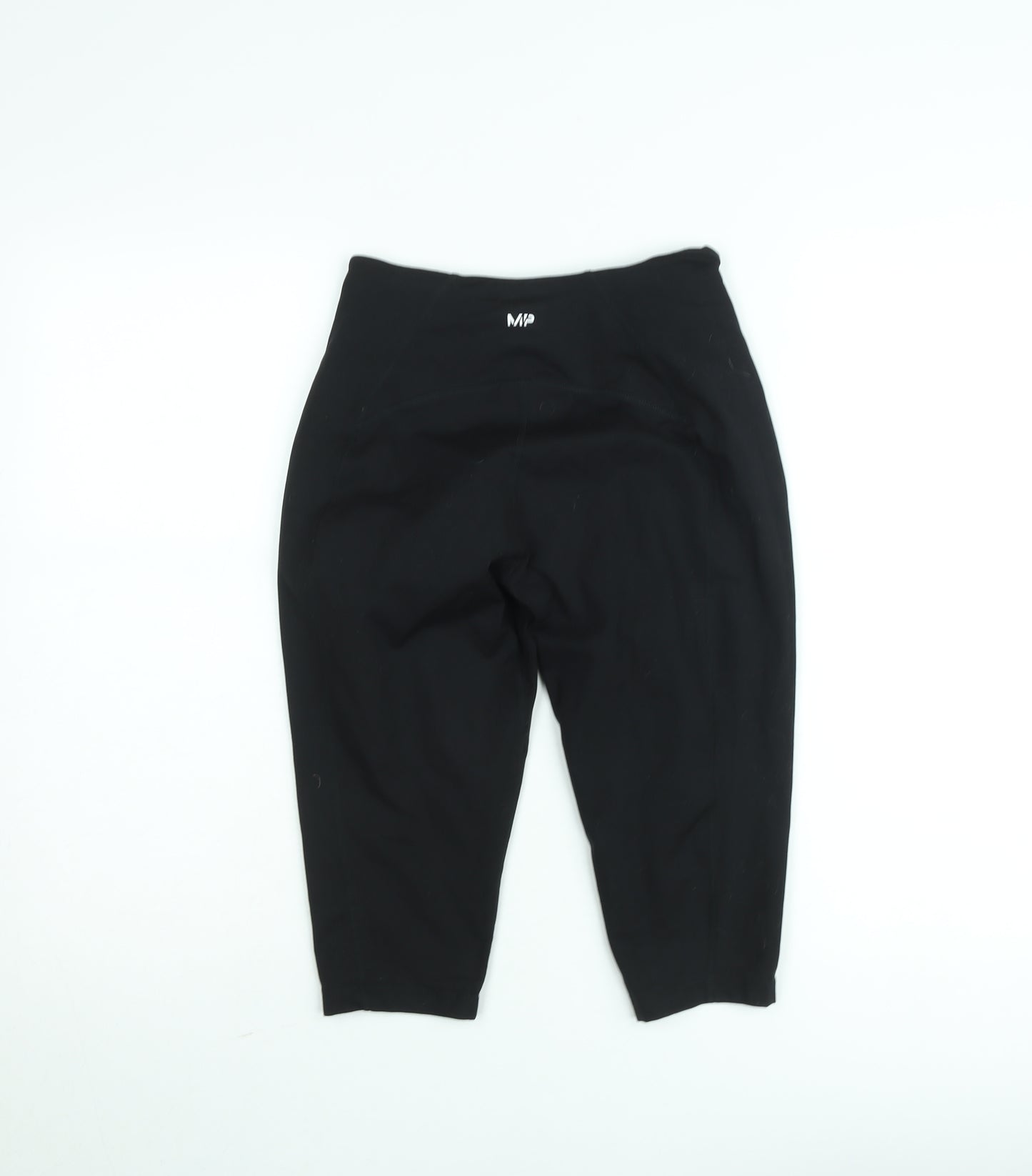 MP Women's Black Medium Capri Leggings Polyester Blend Stretch Activewear