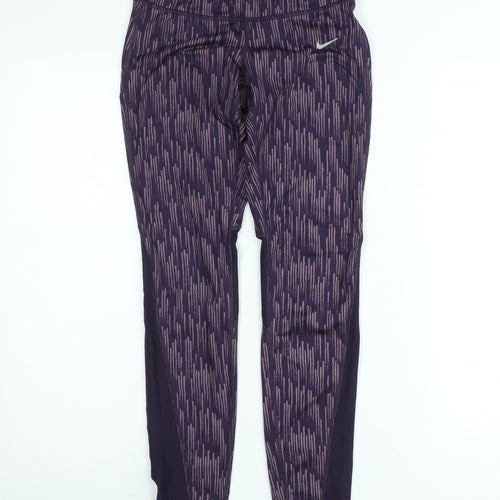 Nike Women's Purple Dri-FIT Running Leggings Size S