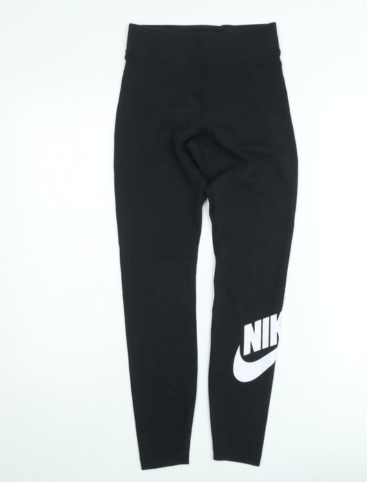 Nike Womens Black S Ankle Leggings High Rise Stretch Activewear