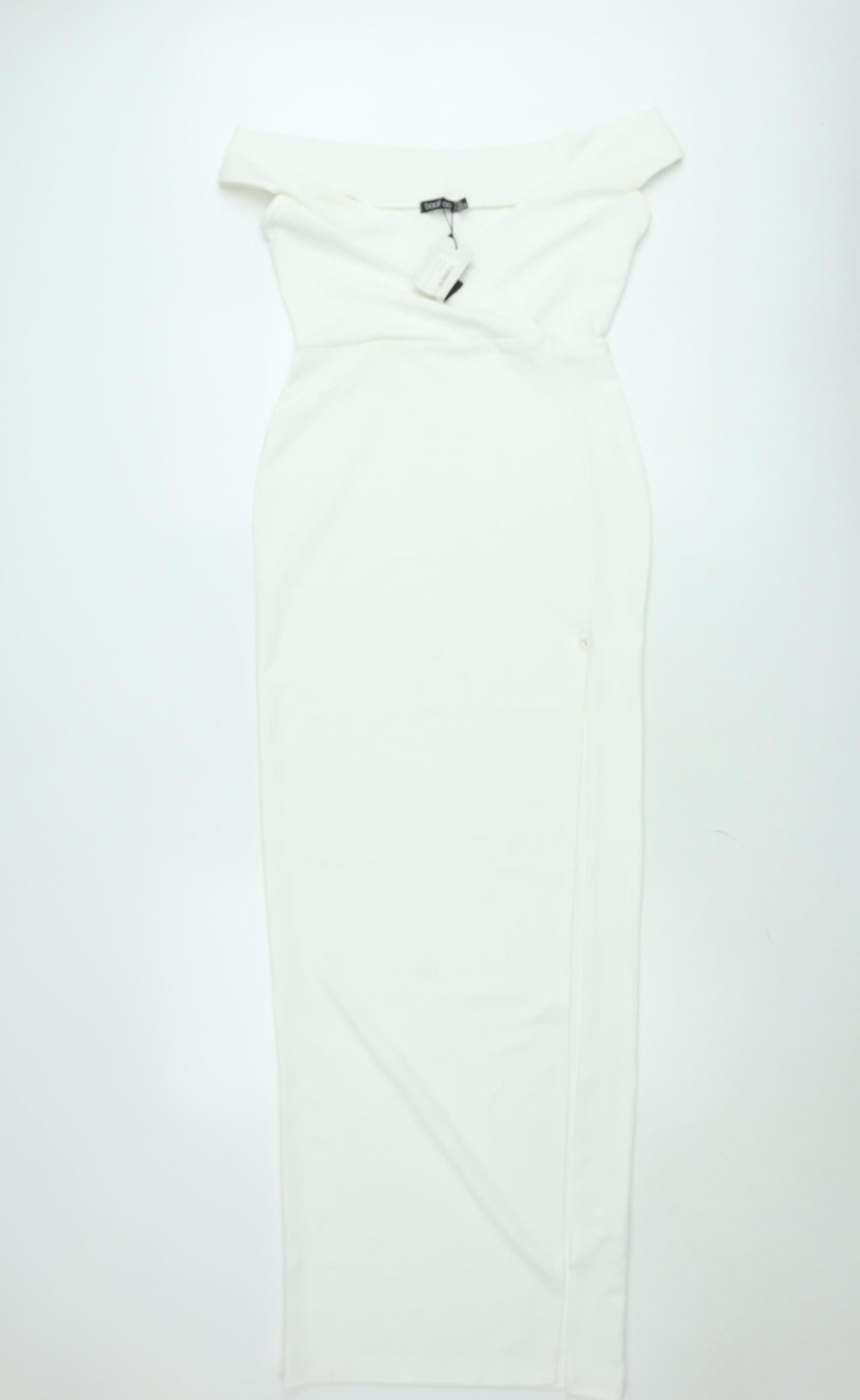Boohoo Women White UK 8 One Shoulder Bodycon Midi Dress