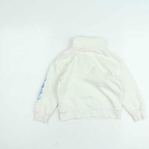 Disney Stitch Girls White 4-5 Years Half Zip Fleece Jumper by Primark