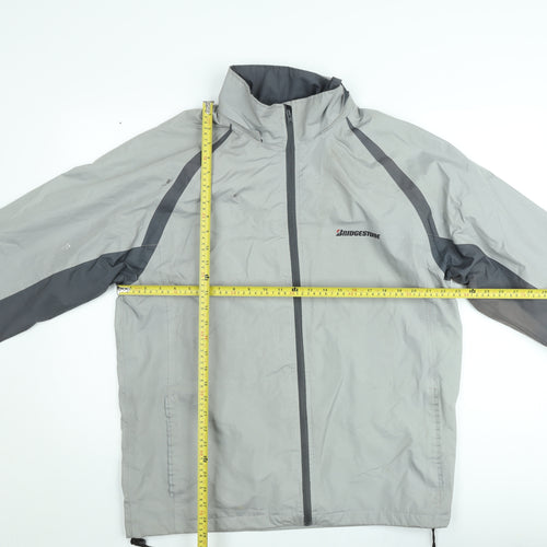 Bridgestone Men's Grey XL Windbreaker Jacket Lightweight Water Resistant