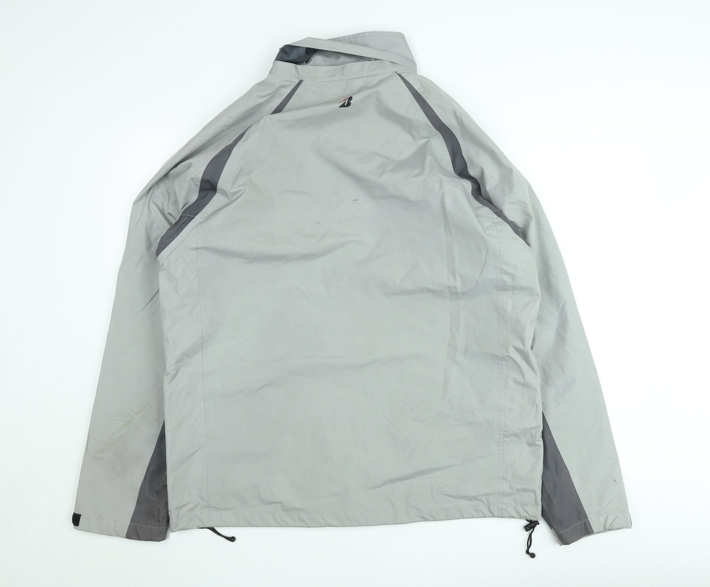 Bridgestone Men's Grey XL Windbreaker Jacket Lightweight Water Resistant