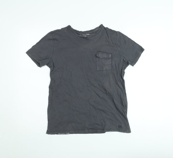 Massimo Dutti Teens Grey Cotton Crew Neck Short Sleeve T-Shirt 13-14 Years