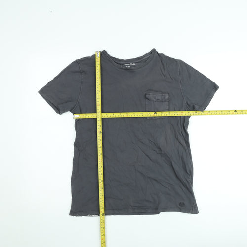 Massimo Dutti Teens Grey Cotton Crew Neck Short Sleeve T-Shirt 13-14 Years