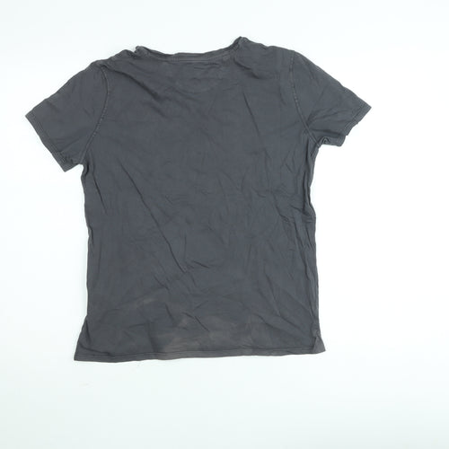 Massimo Dutti Teens Grey Cotton Crew Neck Short Sleeve T-Shirt 13-14 Years