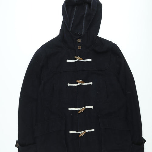 Cedarwood State Women's Black Wool Duffle Coat Hooded Medium