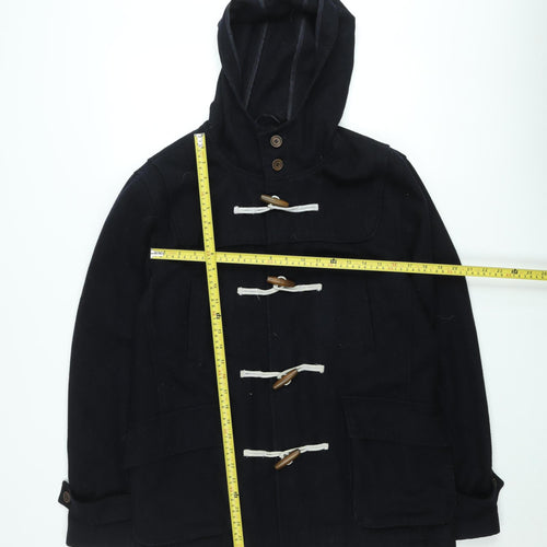 Cedarwood State Women's Black Wool Duffle Coat Hooded Medium