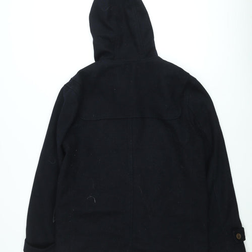 Cedarwood State Women's Black Wool Duffle Coat Hooded Medium