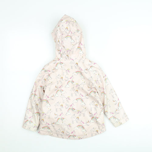 Marks and Spencer Girls Pink Unicorn Hooded Puffer Jacket 4-5 Years