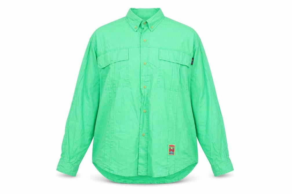 Paco Women’s Green Cotton Long Sleeve Button-Up Shirt M