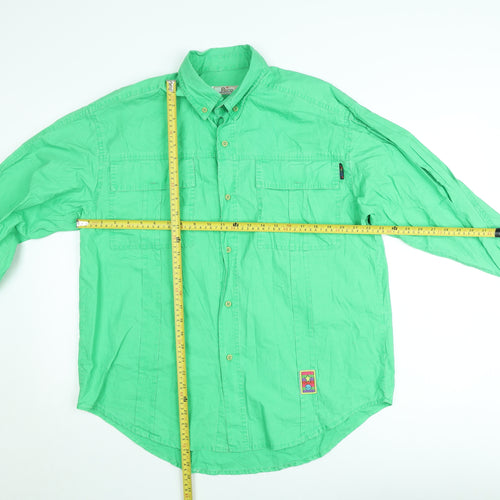 Paco Women’s Green Cotton Long Sleeve Button-Up Shirt M