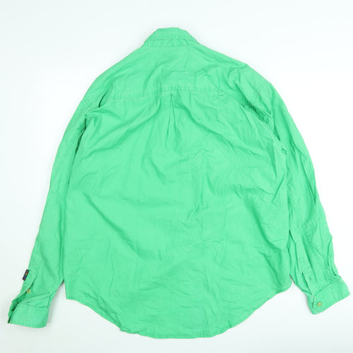 Paco Women’s Green Cotton Long Sleeve Button-Up Shirt M