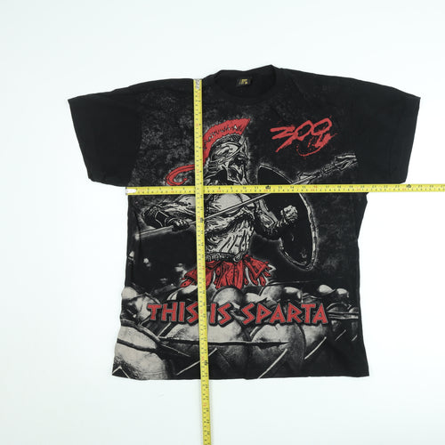 Greek 300 This Is Sparta Black Graphic Movie T-Shirt Men's Large