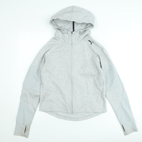 Puma Mens Grey XS Full Zip Hooded Athletic Hoodie
