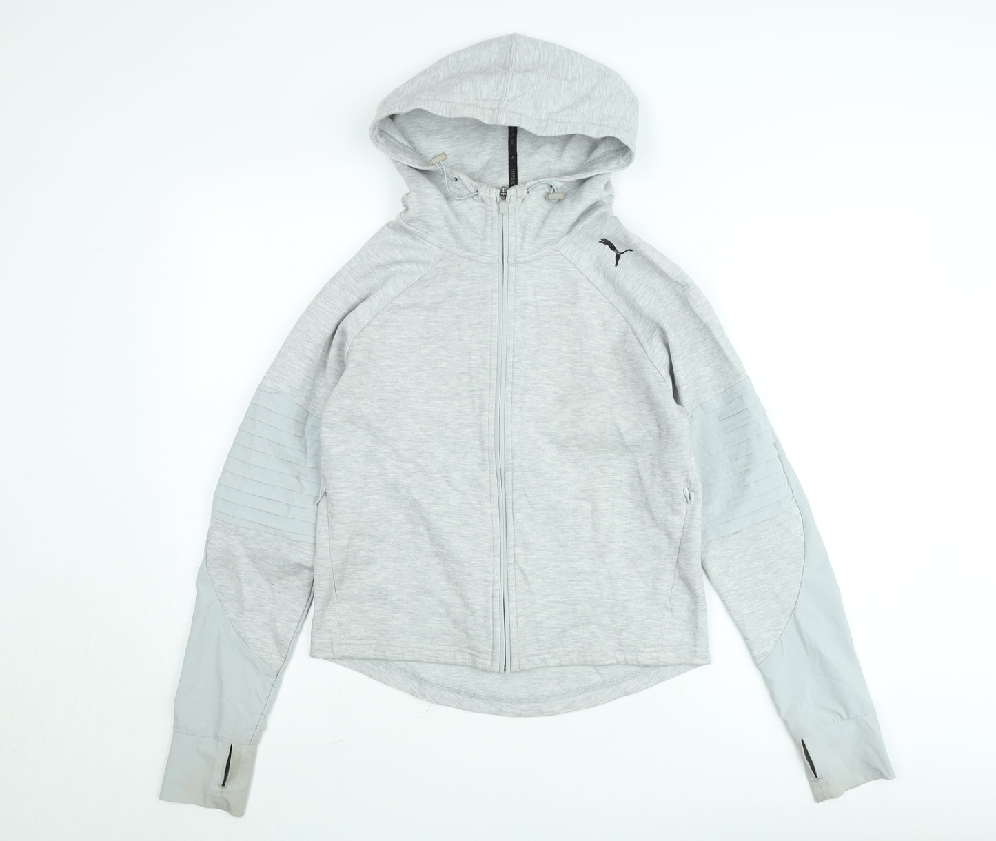 Puma Mens Grey XS Full Zip Hooded Athletic Hoodie