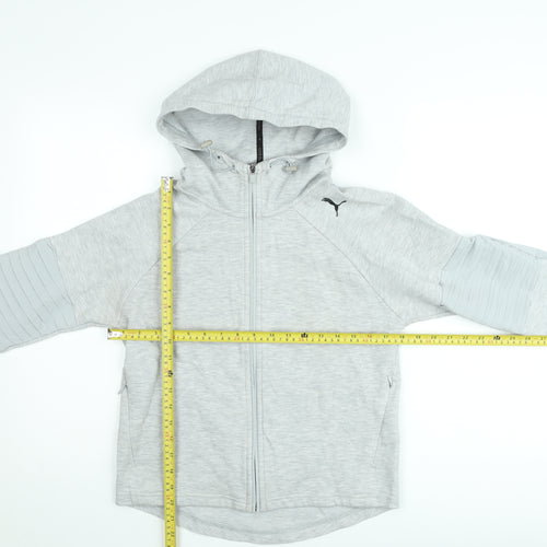 Puma Mens Grey XS Full Zip Hooded Athletic Hoodie