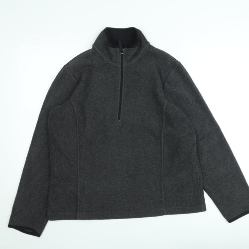 Old Navy Men's Grey Fleece 1/2 Zip Pullover Sweatshirt L