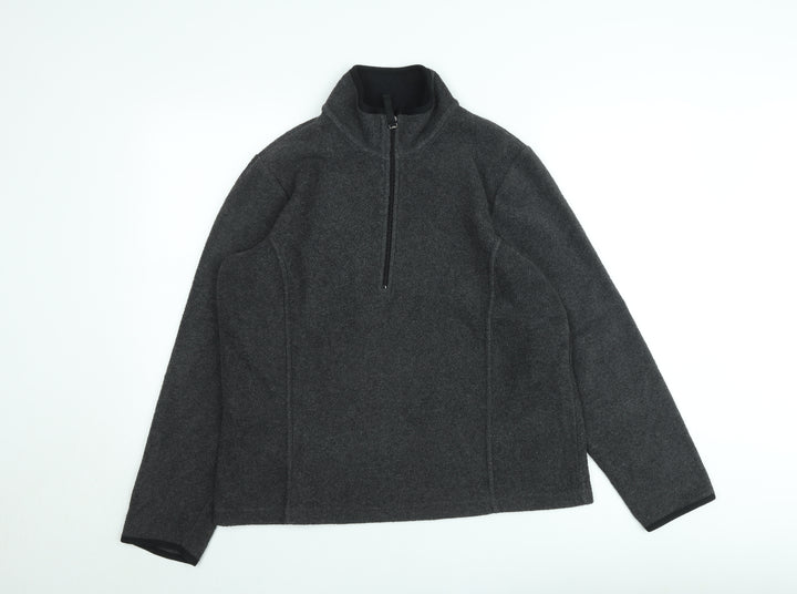 Old Navy Men's Grey Fleece 1/2 Zip Pullover Sweatshirt L