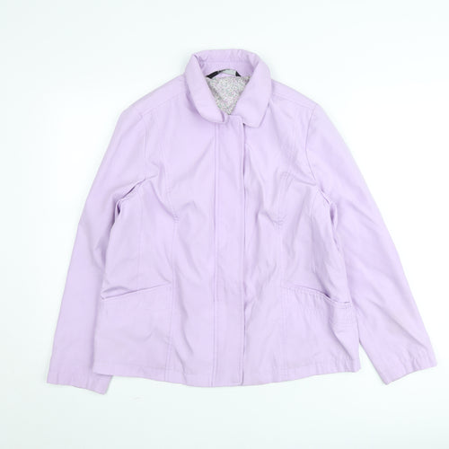 BM Collection Women's Purple Full Zip Mid-Length Jacket Size S