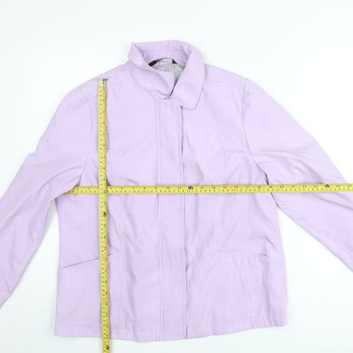 BM Collection Women's Purple Full Zip Mid-Length Jacket Size S