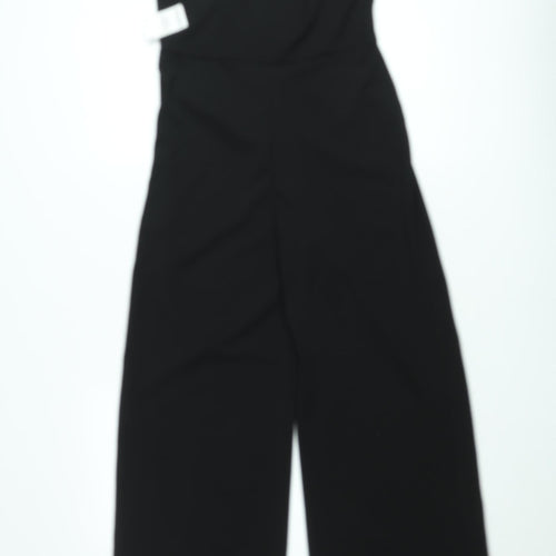 Boohoo Women Black & White One Shoulder Jumpsuit UK 14 Wide Leg