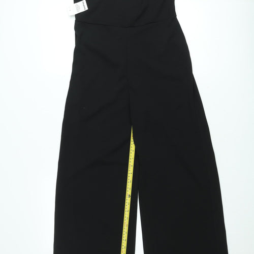 Boohoo Women Black & White One Shoulder Jumpsuit UK 14 Wide Leg