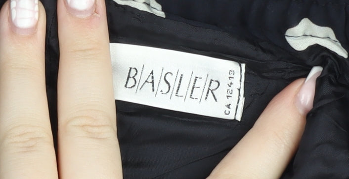 Basler Women Black Polka Dot Pleated Midi Skirt Size 12