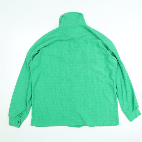 New Collection Women Green Button-Up Shirt Long Sleeve Size L