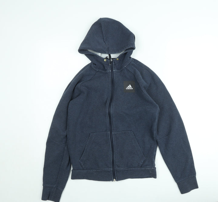 French Connection Men's Blue Hooded Zip-Up Jacket Size M