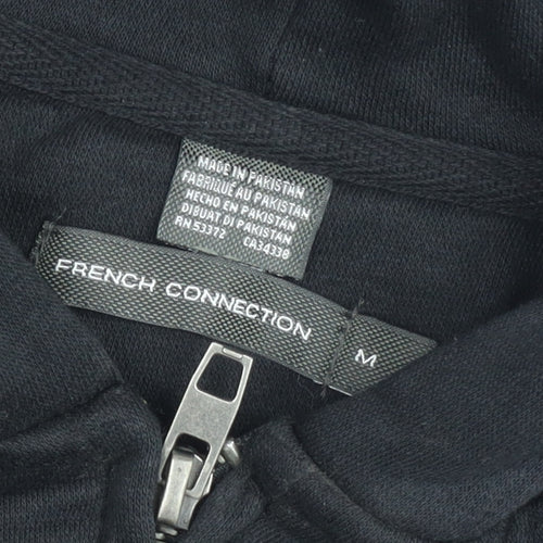 French Connection Men's Blue Hooded Zip-Up Jacket Size M