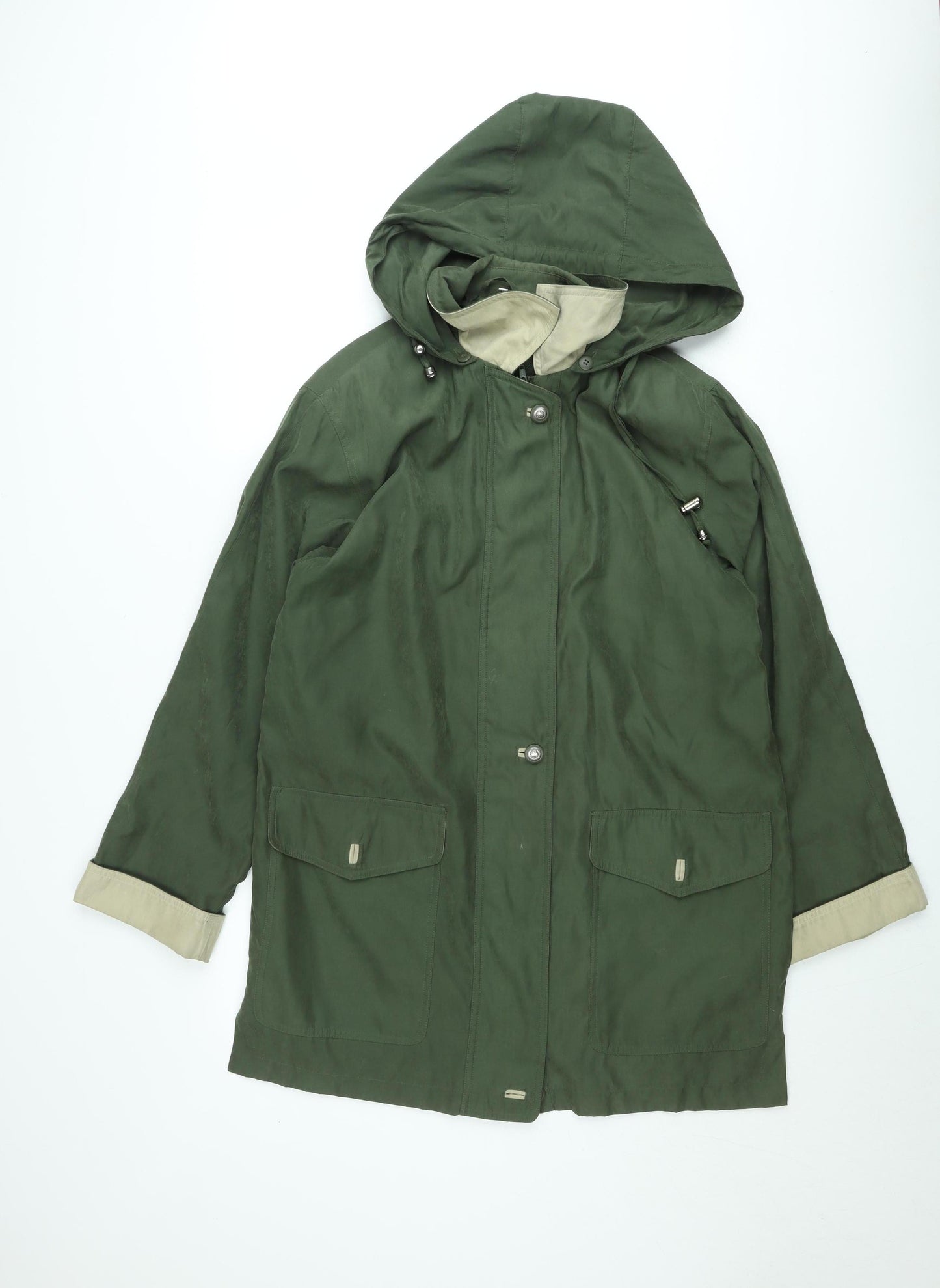 Nuage Micro Men's Green L Parka Jacket Hooded Water Resistant Outdoor Coat
