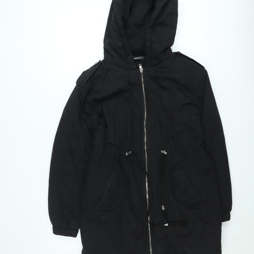 Boohoo Women’s Black Petite Size 8 Hooded Parka Jacket